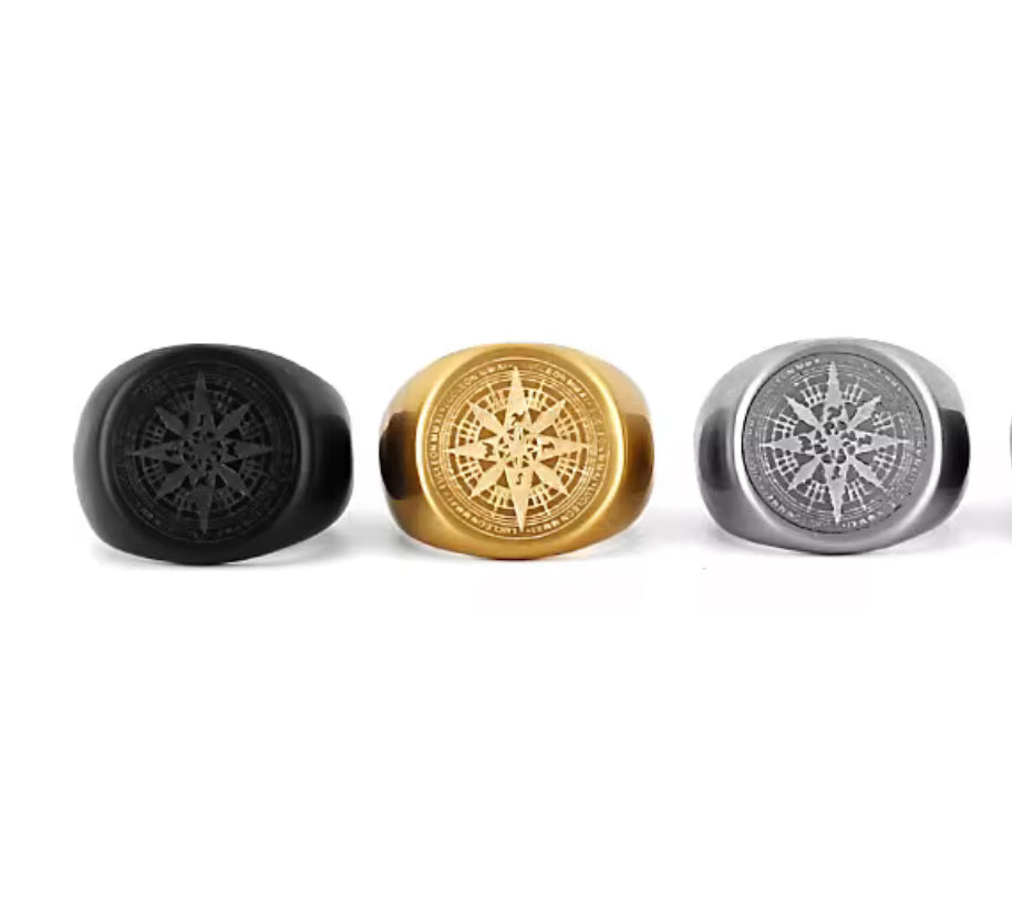 Ring - Solid - Viking Compass