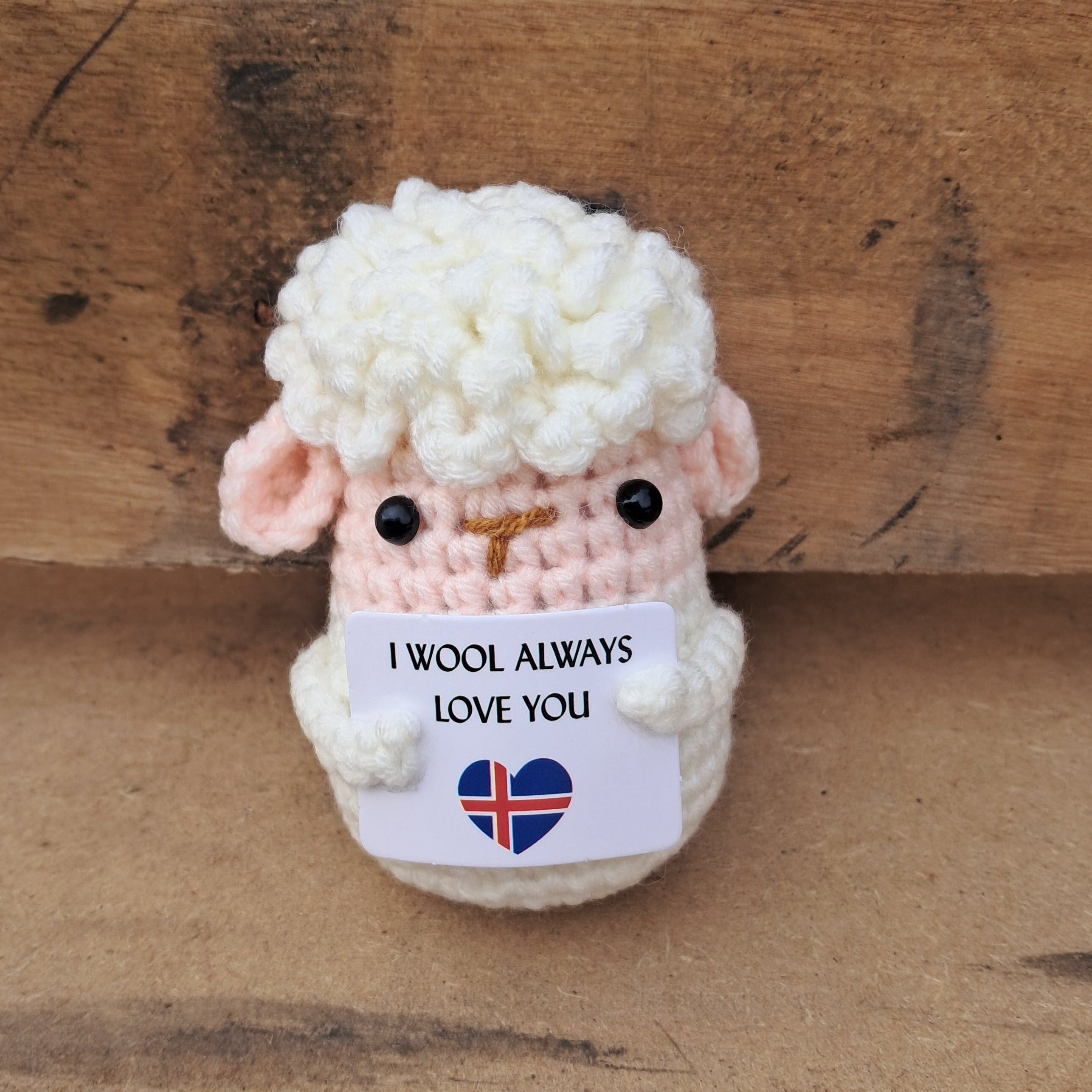 Positive Sheep With Sign - Remember Iceland