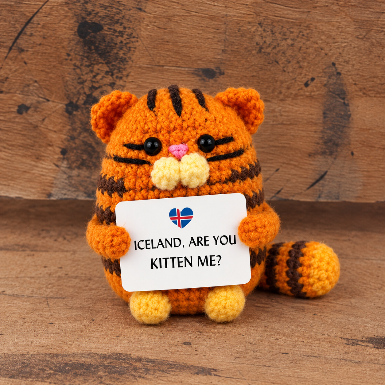 Positive Cat With Sign - Remember Iceland