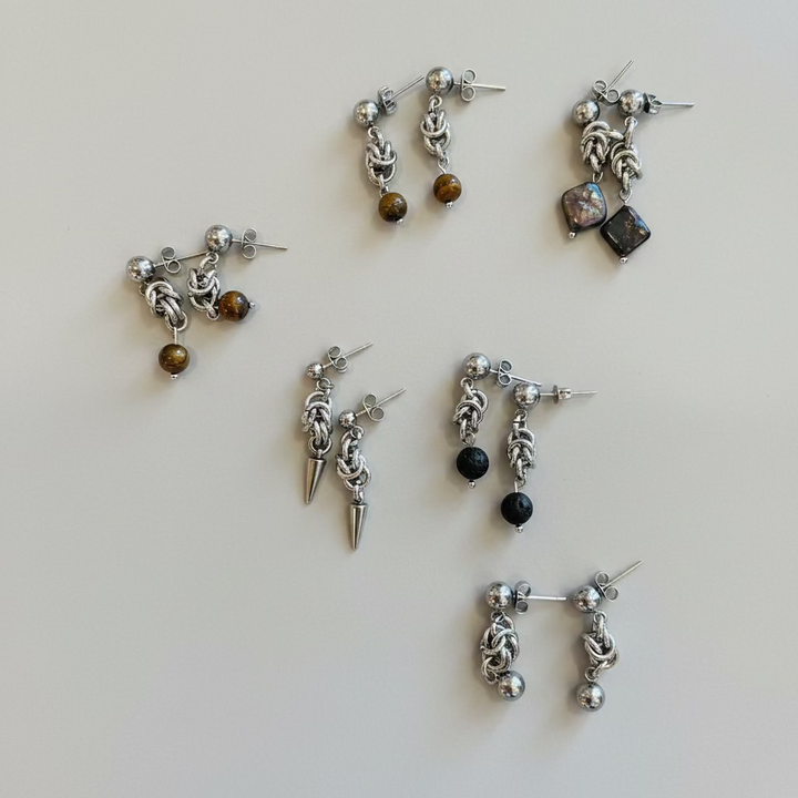 Small Pin Earrings - Arctic Chain