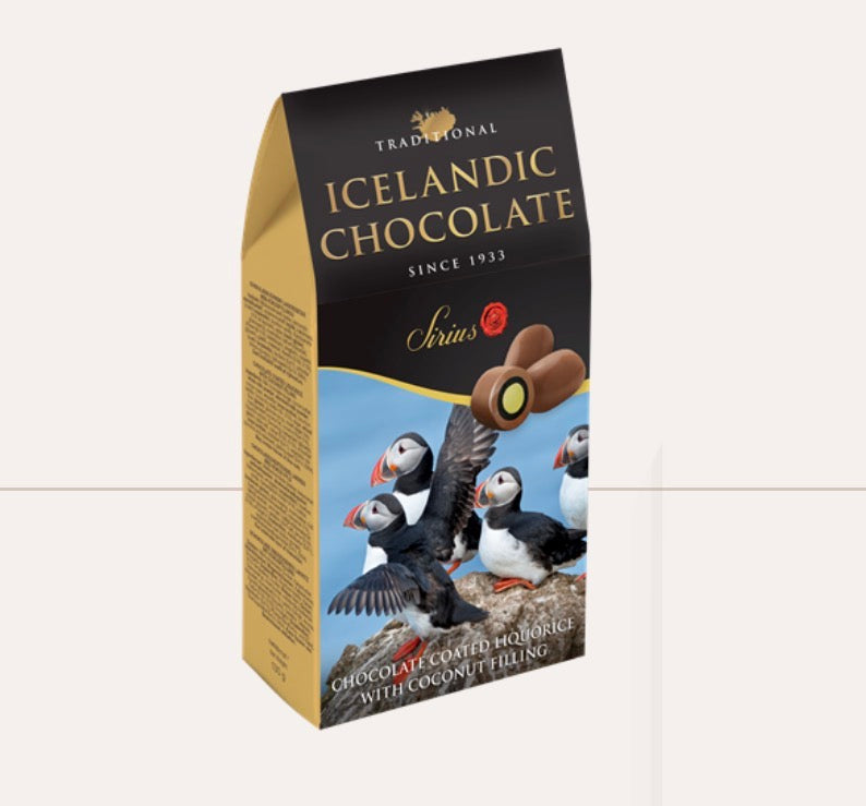 Icelandic Liquorice with Icelandic Chocolate Coating and Coconut Filling - Nói Síríus