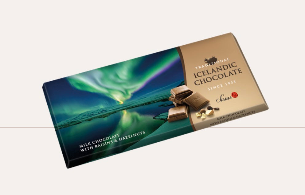 Icelandic Milk Chocolate with Raisins and Hazelnuts - 100g - Nói Síríus