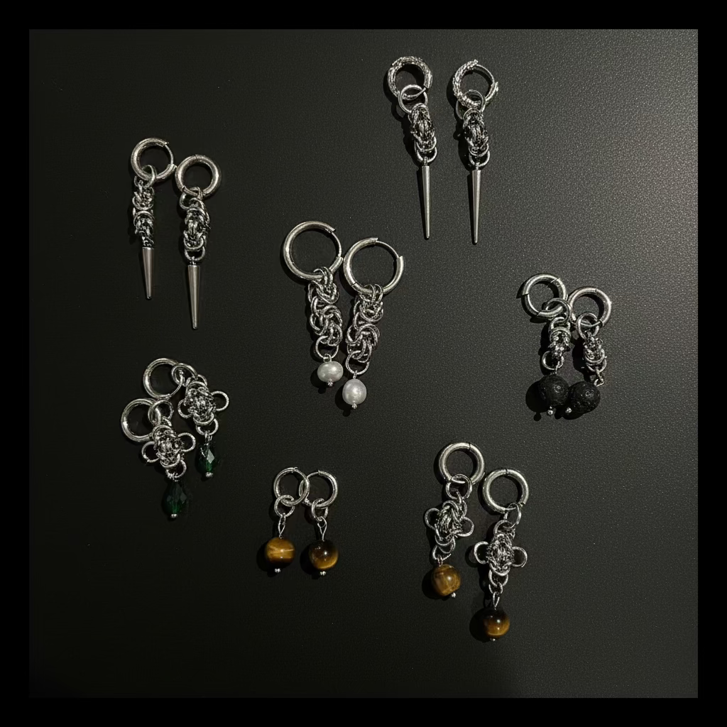 Medium Snap Back Earrings - Arctic Chain