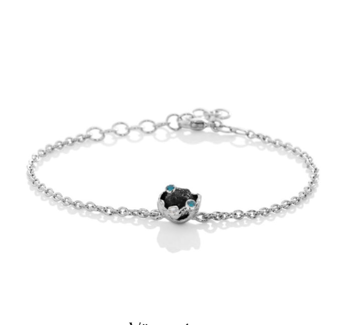 SIGN Bracelet Silver with Lava Stone and Cubic Zirconia