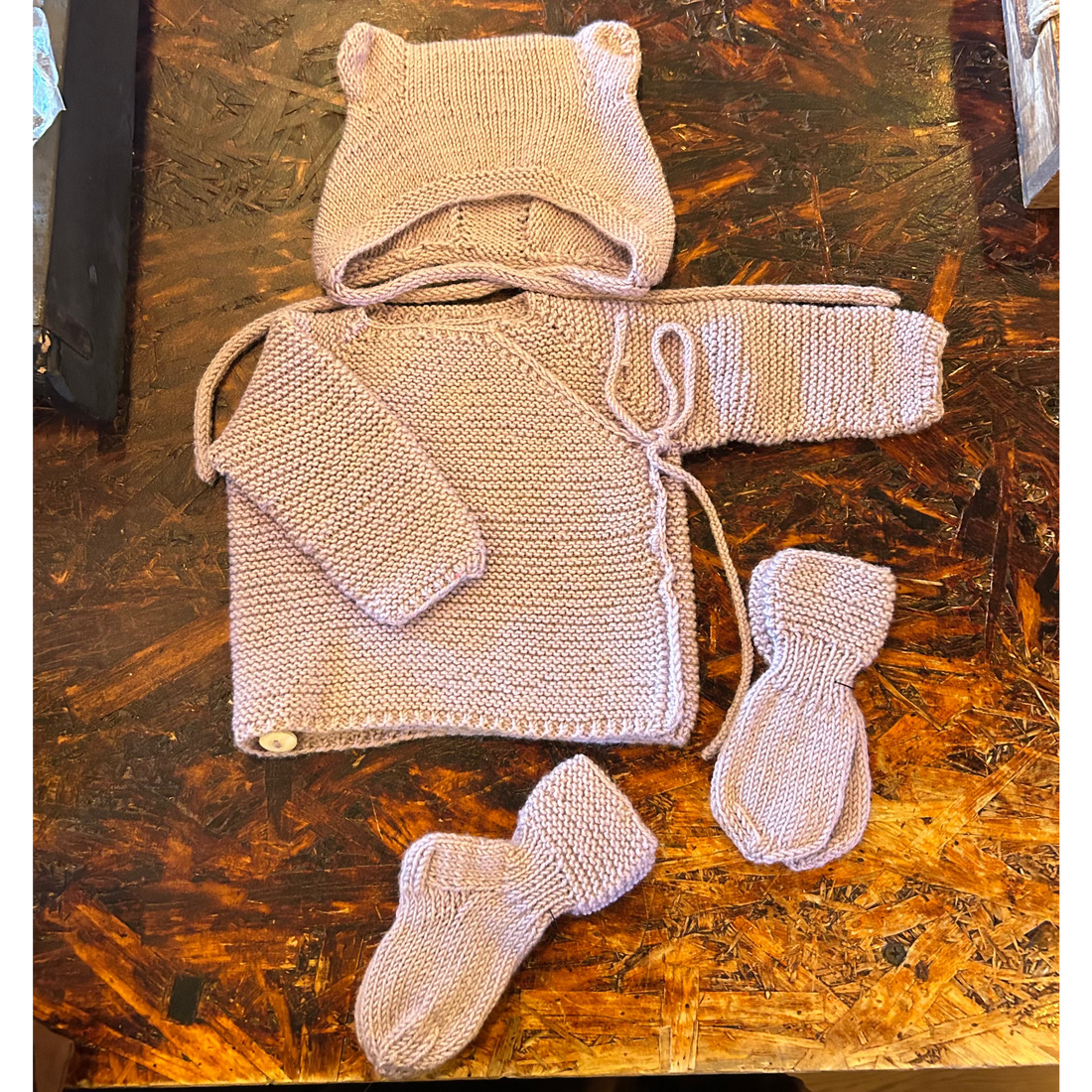 Handknitted Merino Baby Set By SUNNA