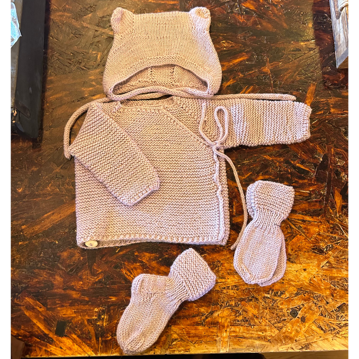 Handknitted Merino Baby Set By SUNNA
