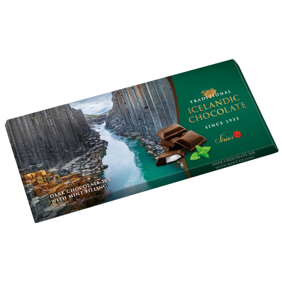 Icelandic Dark Chocolate 56% with Mint Filling - 100g - Noi Sirius