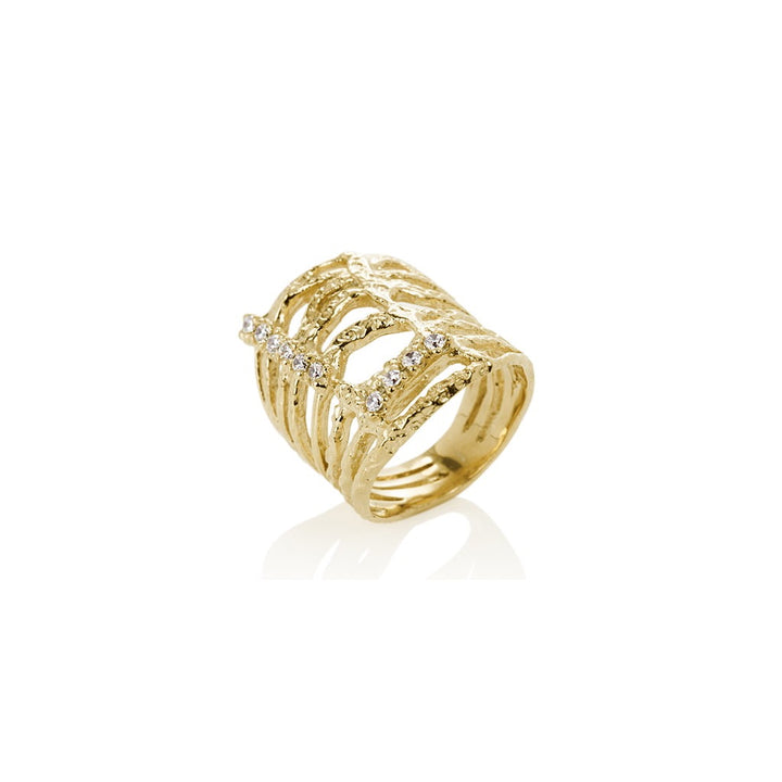 SIGN - Gold Ring - Fire and Ice collection  with Cubic Zirconia