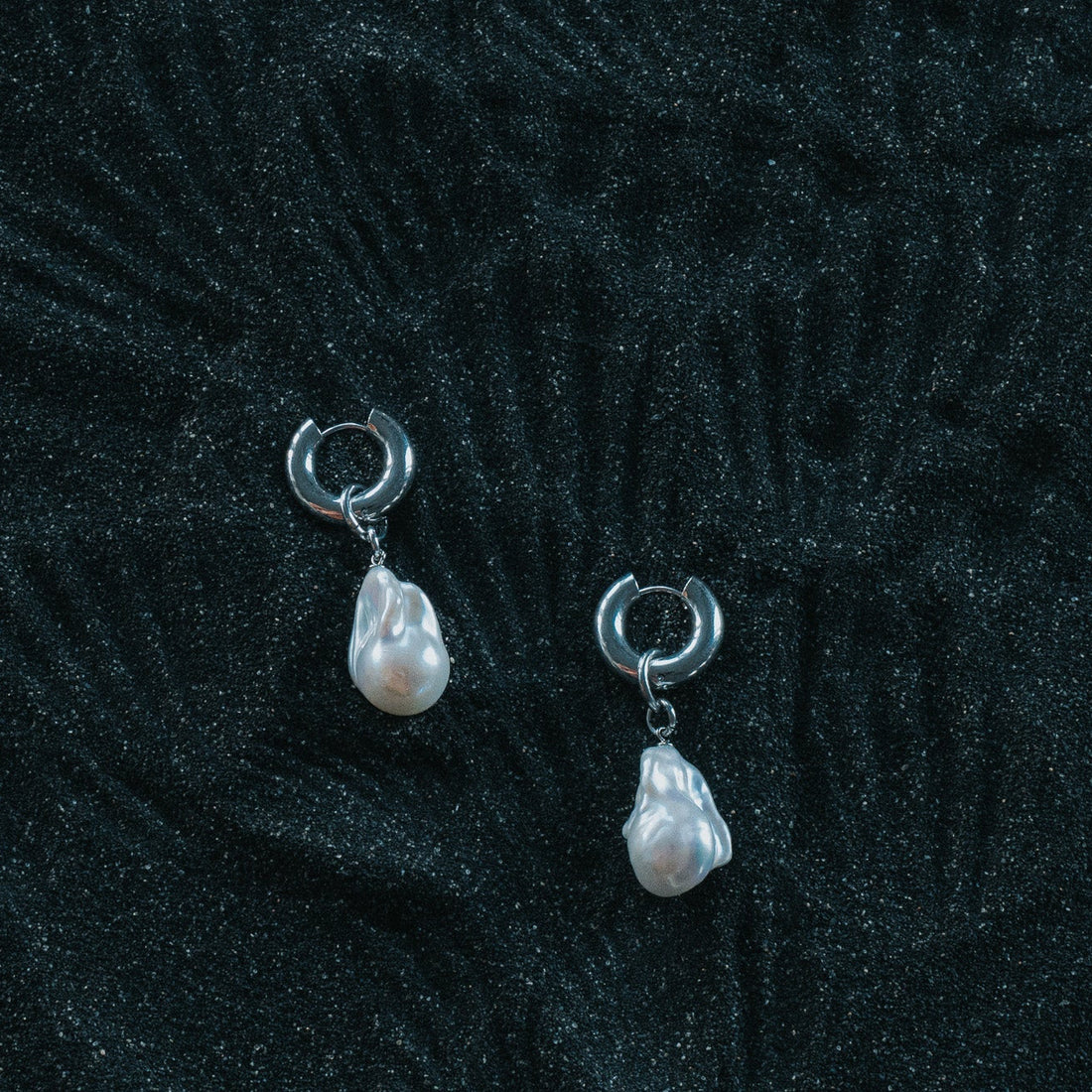 Chunky Hoop Baroque Earrings - Arctic Chain