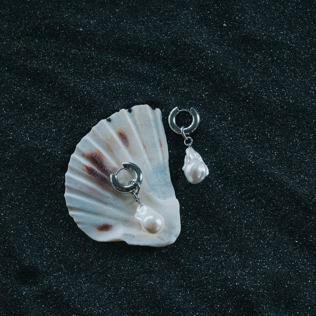 Chunky Hoop Baroque Earrings - Arctic Chain