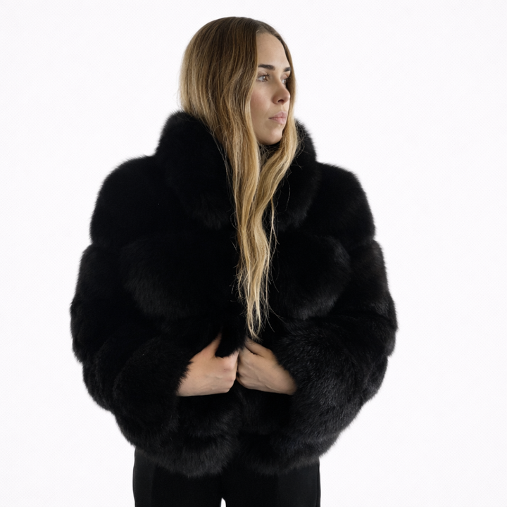 Black Fox Fur Coat - Mamma Reykjavík