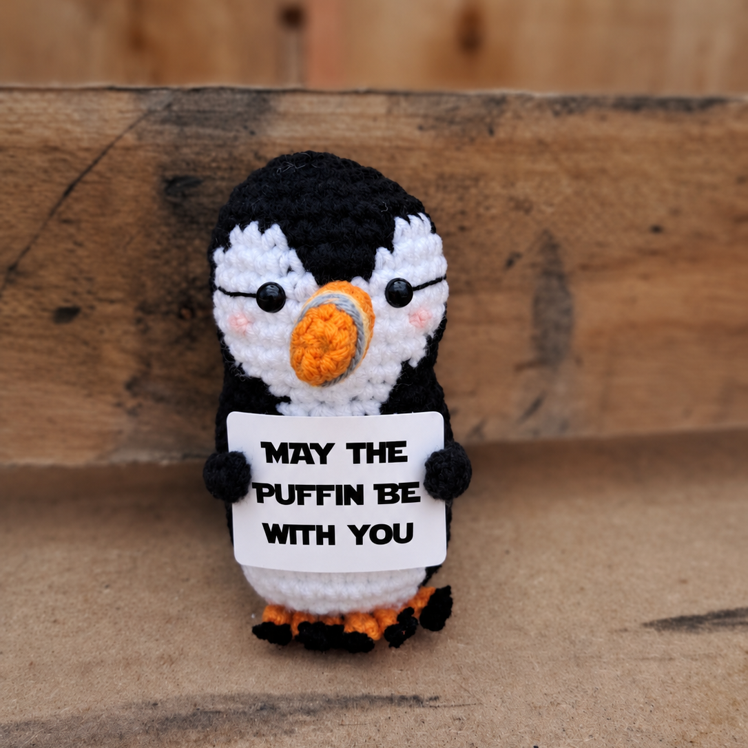 Positive Puffin With Sign - Remember Iceland